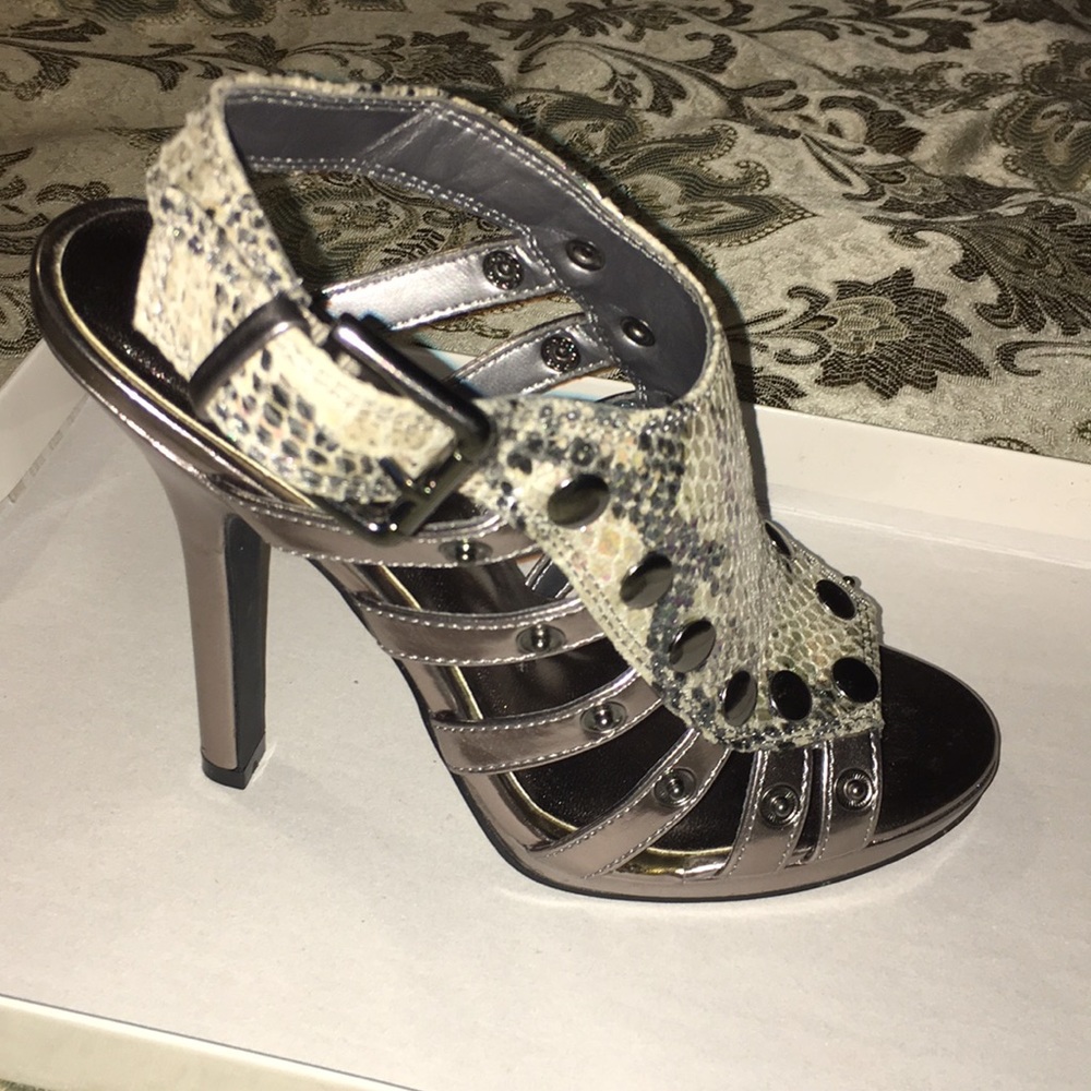Paprika Faux Snakeskin Heels